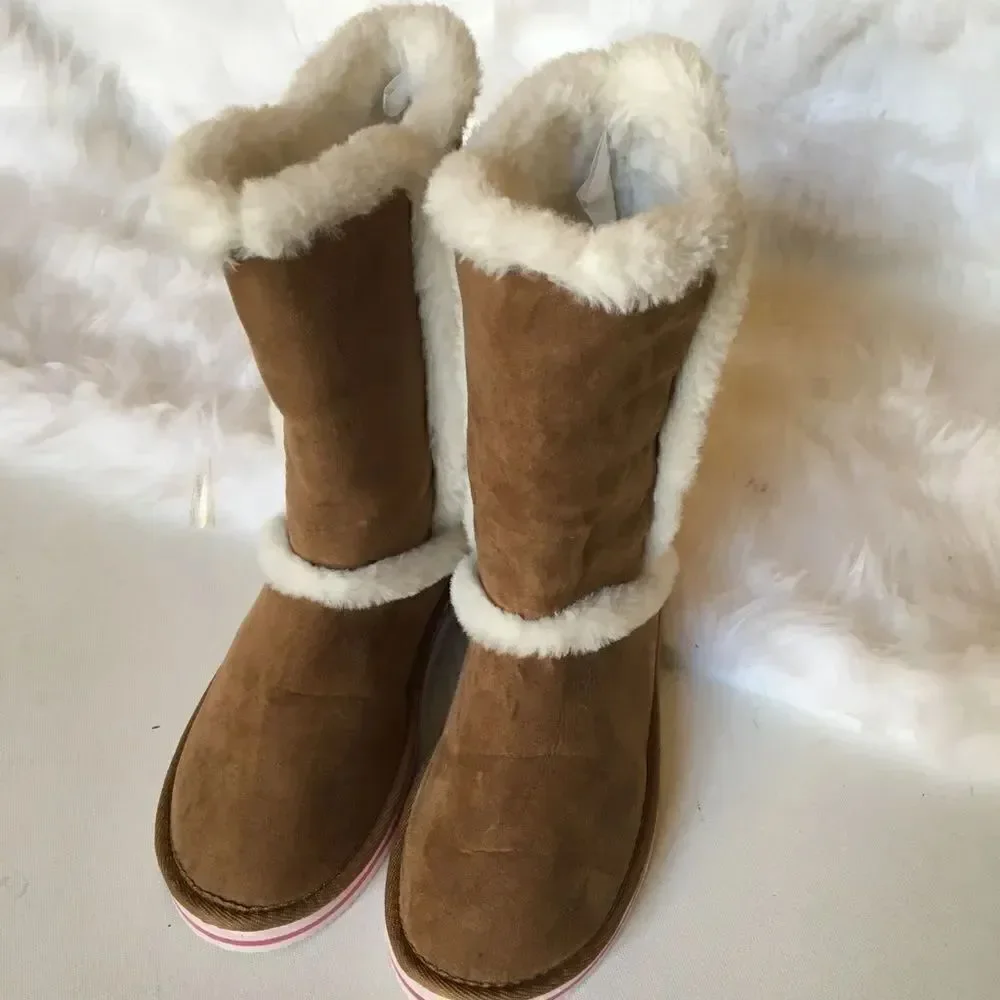 COPY - Old Navy girl tall boots faux suede tan ize 5